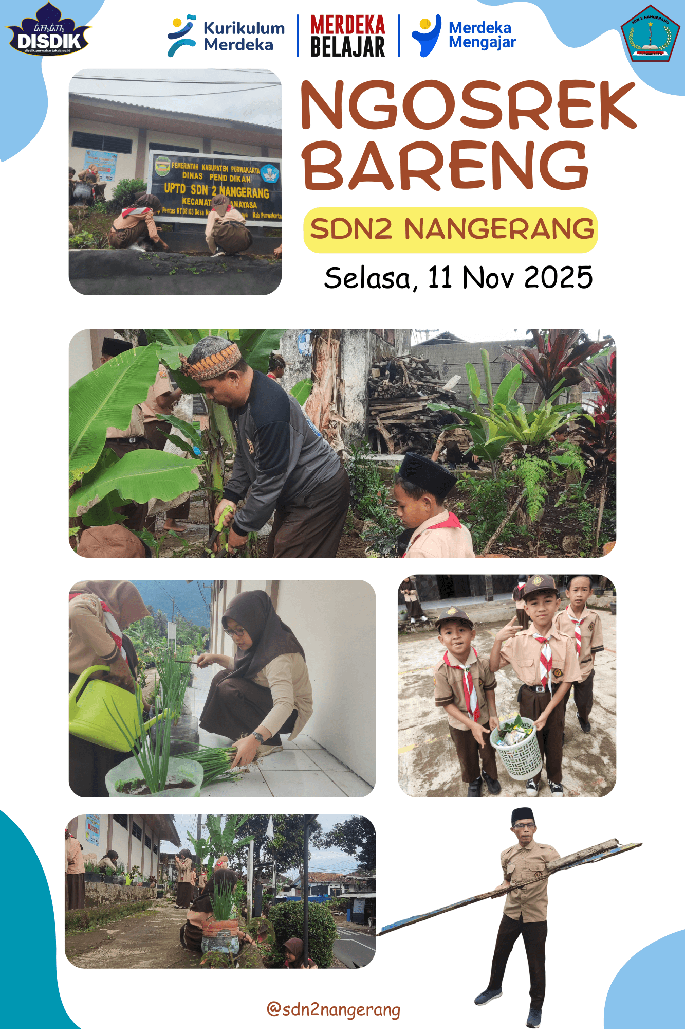 SDN 2 Nangerang Gelar Kegiatan Ngosrek di Bale Atikan, Wujudkan Lingkungan Sekolah Bersih dan Sehat