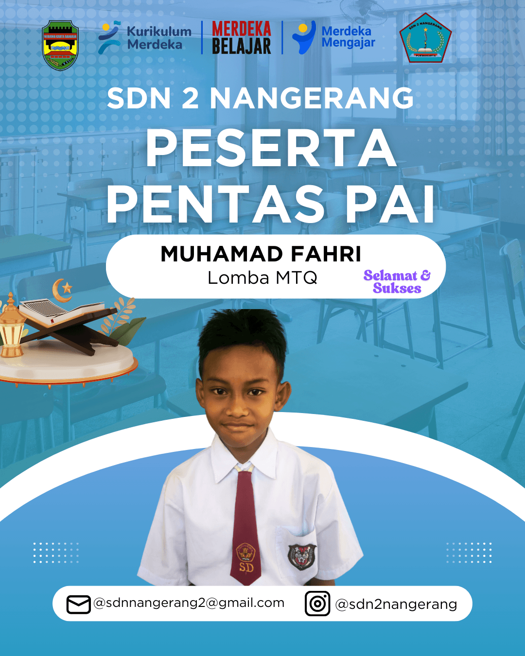 SDN 2 Nangerang Raih Juara 1 Lomba MTQ Tingkat Kecamatan Wanayasa