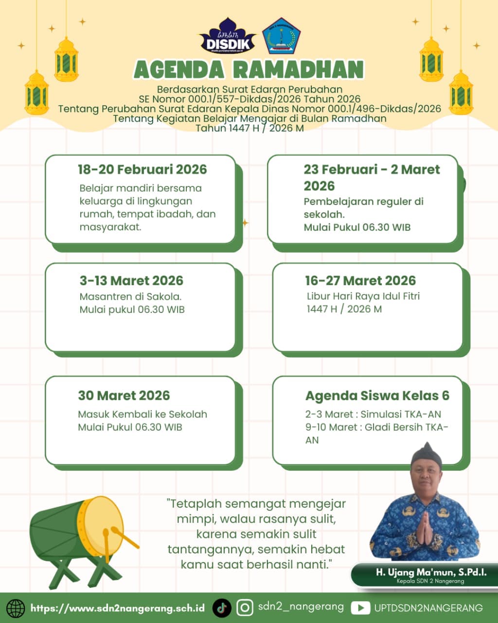 SDN 2 Nangerang Rilis Agenda Kegiatan Bulan Ramadhan 1447 H / 2026 M